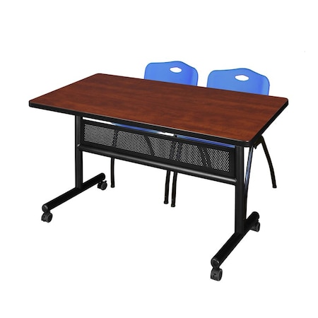 Kobe Rectangle Mobile table, 48" W, 29" H, Laminate Top, Cherry MKFTM4830CH47BE
